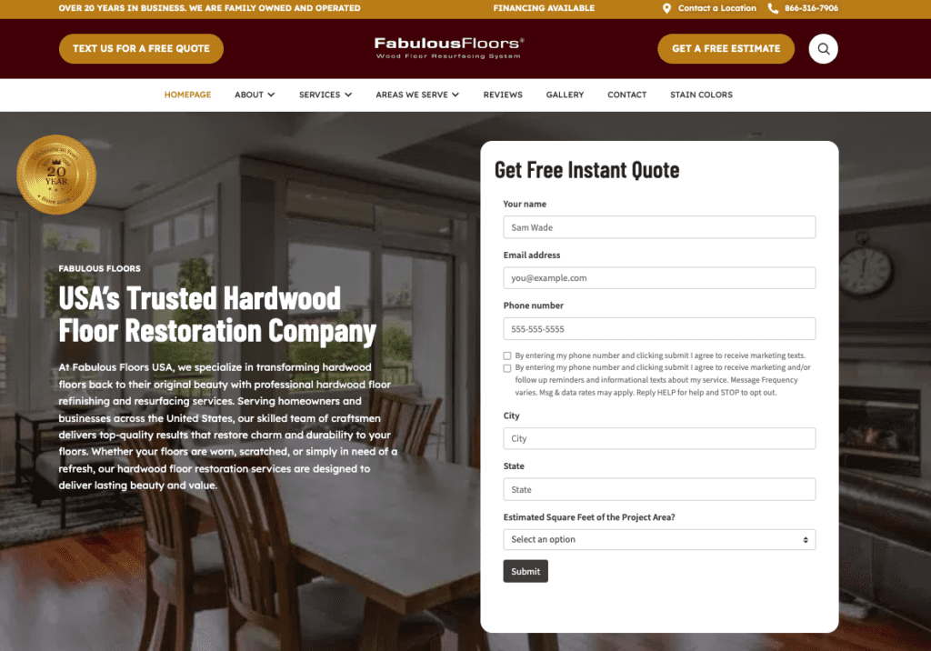 Conversion first focused website